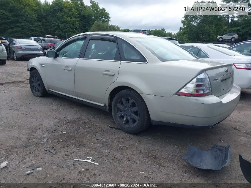 2008 Ford Taurus Sel VIN: 1FAHP24W08G157240 Lot: 40123607