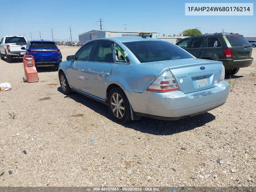 2008 Ford Taurus Sel VIN: 1FAHP24W68G176214 Lot: 40157663