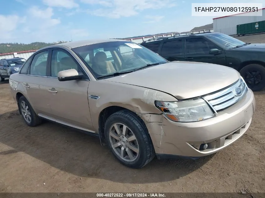 2008 Ford Taurus Sel VIN: 1FAHP27W08G125951 Lot: 40272522