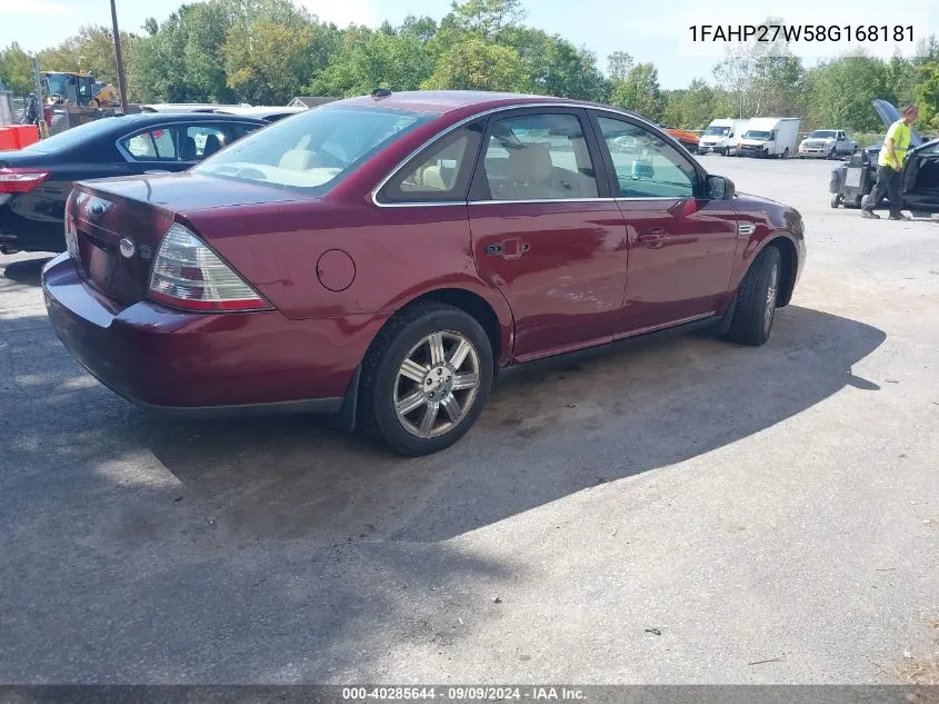 1FAHP27W58G168181 2008 Ford Taurus Sel