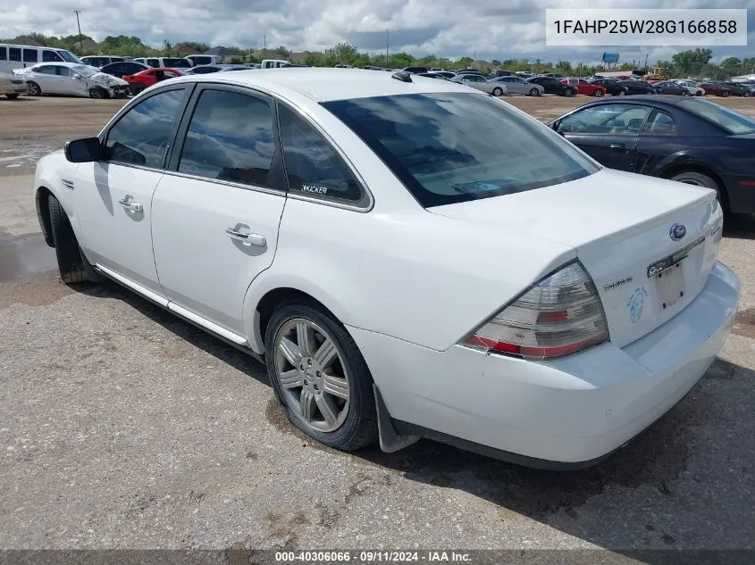 2008 Ford Taurus Limited VIN: 1FAHP25W28G166858 Lot: 40306066