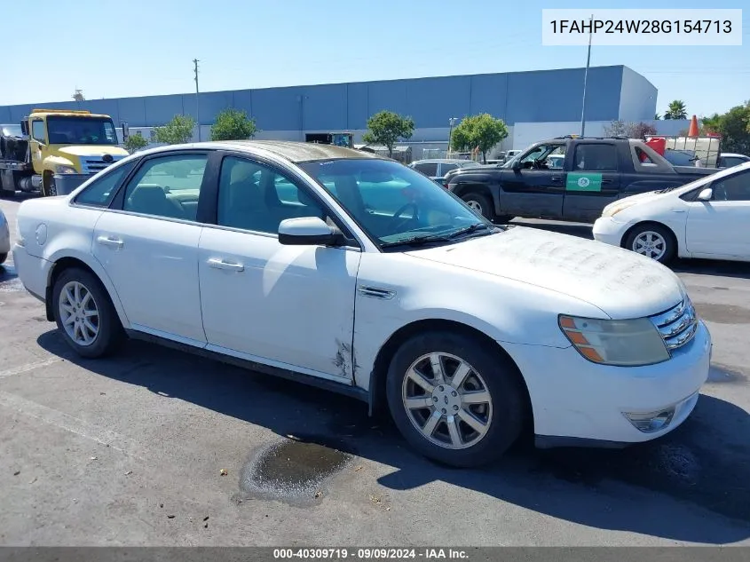 2008 Ford Taurus Sel VIN: 1FAHP24W28G154713 Lot: 40309719