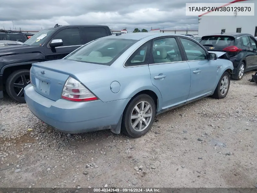 2008 Ford Taurus Sel VIN: 1FAHP24W38G129870 Lot: 40342649