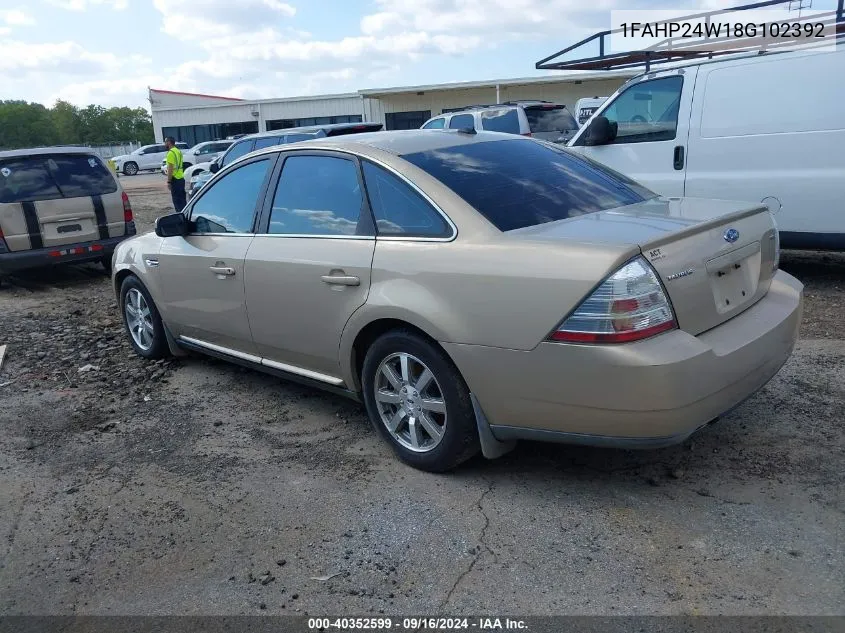 2008 Ford Taurus Sel VIN: 1FAHP24W18G102392 Lot: 40352599