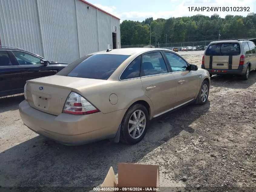 2008 Ford Taurus Sel VIN: 1FAHP24W18G102392 Lot: 40352599