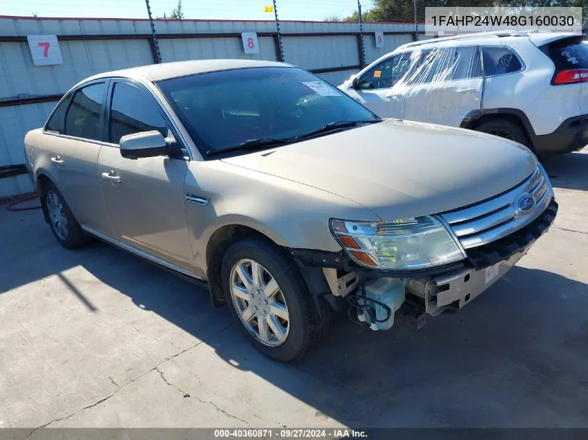 2008 Ford Taurus Sel VIN: 1FAHP24W48G160030 Lot: 40360871