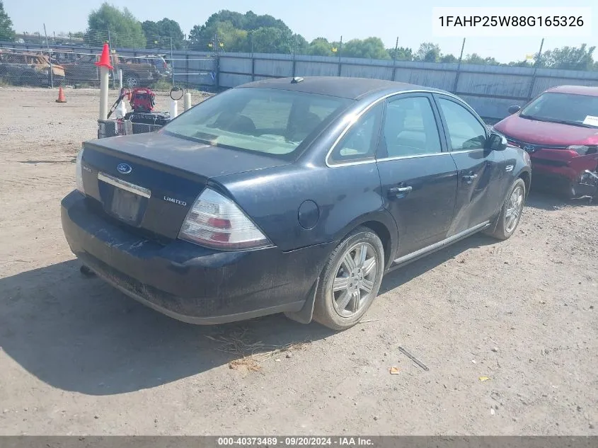 2008 Ford Taurus Limited VIN: 1FAHP25W88G165326 Lot: 40373489