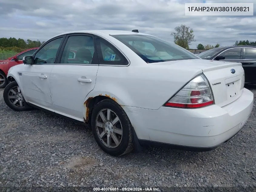 2008 Ford Taurus Sel VIN: 1FAHP24W38G169821 Lot: 40376681