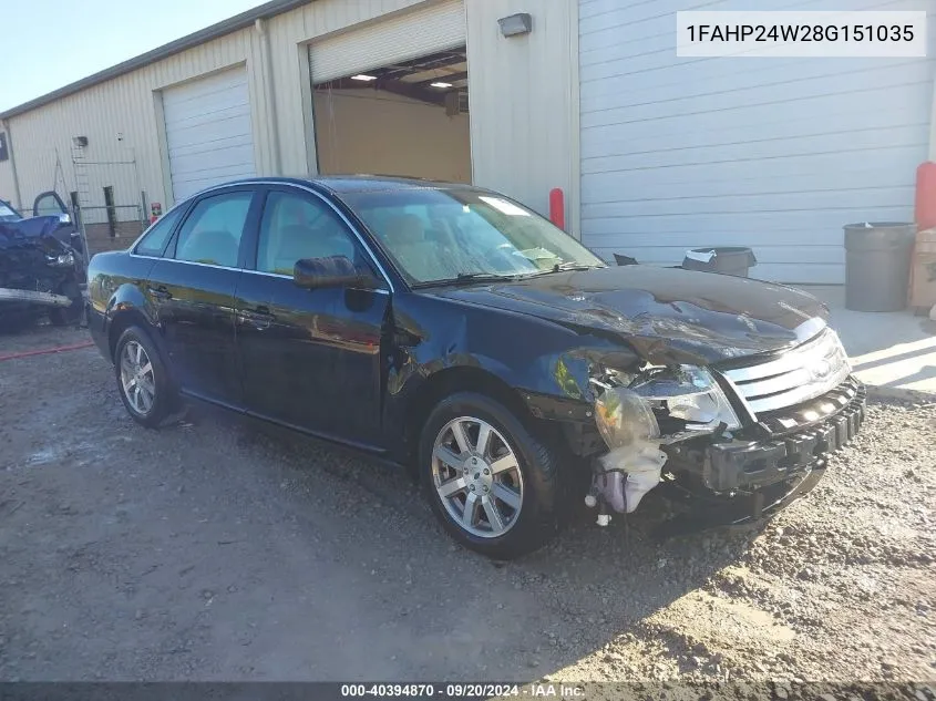 2008 Ford Taurus Sel VIN: 1FAHP24W28G151035 Lot: 40394870