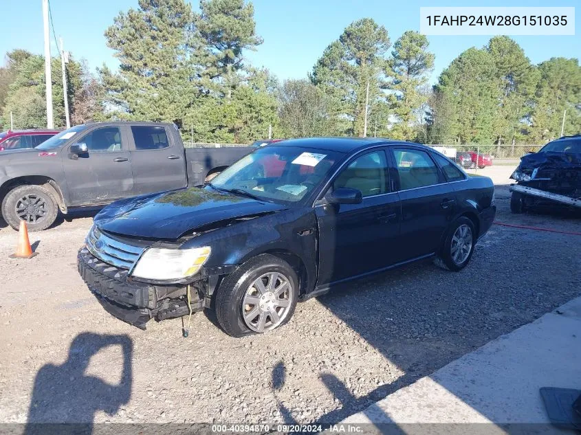 2008 Ford Taurus Sel VIN: 1FAHP24W28G151035 Lot: 40394870