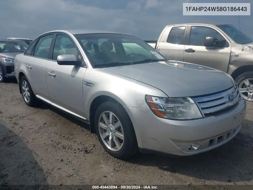 2008 Ford Taurus Sel VIN: 1FAHP24W58G186443 Lot: 40443894