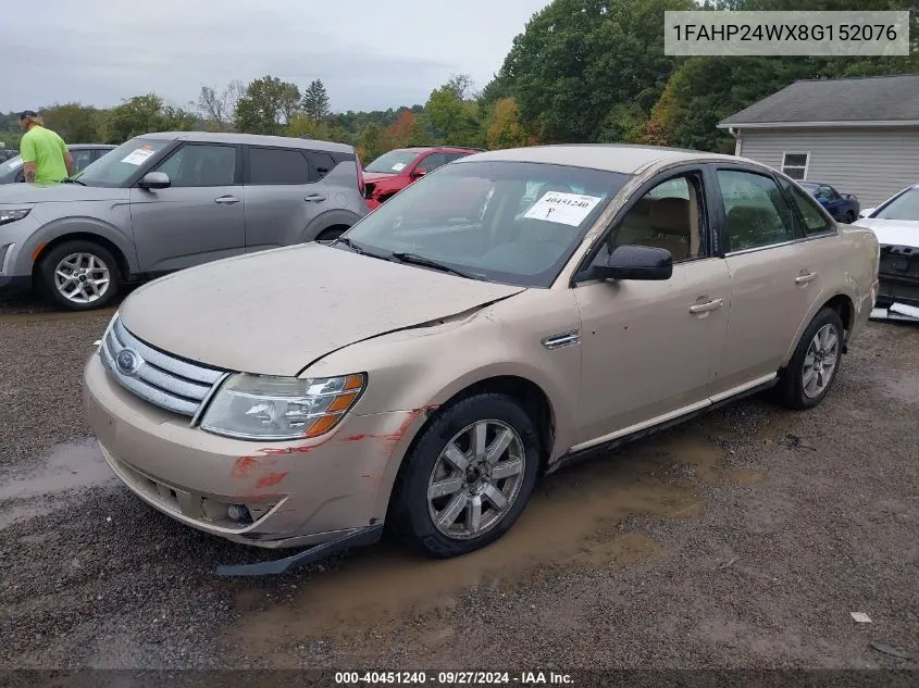 2008 Ford Taurus Sel VIN: 1FAHP24WX8G152076 Lot: 40451240