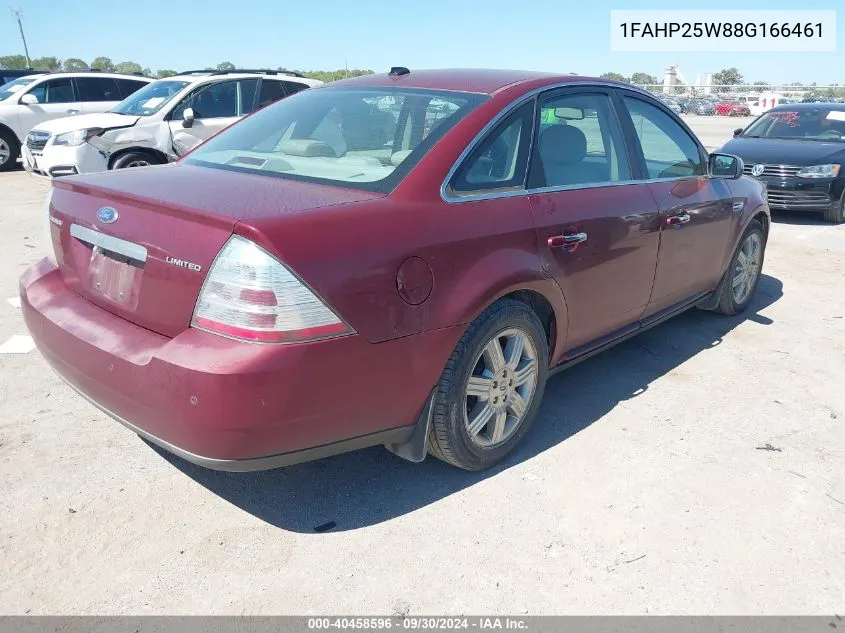 2008 Ford Taurus Limited VIN: 1FAHP25W88G166461 Lot: 40458596