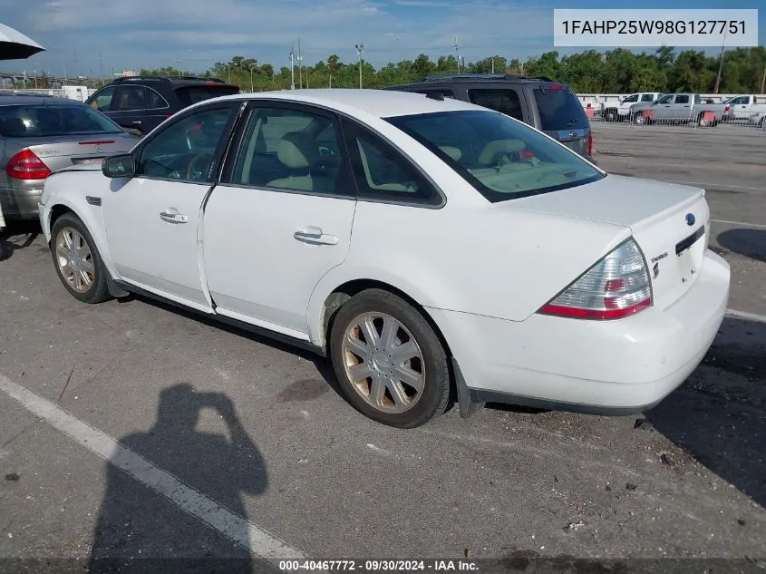 2008 Ford Taurus Limited VIN: 1FAHP25W98G127751 Lot: 40467772