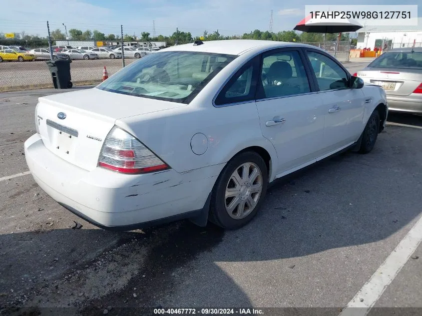 2008 Ford Taurus Limited VIN: 1FAHP25W98G127751 Lot: 40467772