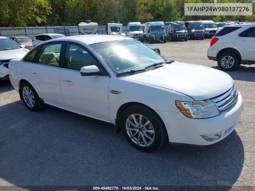 2008 Ford Taurus Sel VIN: 1FAHP24W98G137276 Lot: 40492770