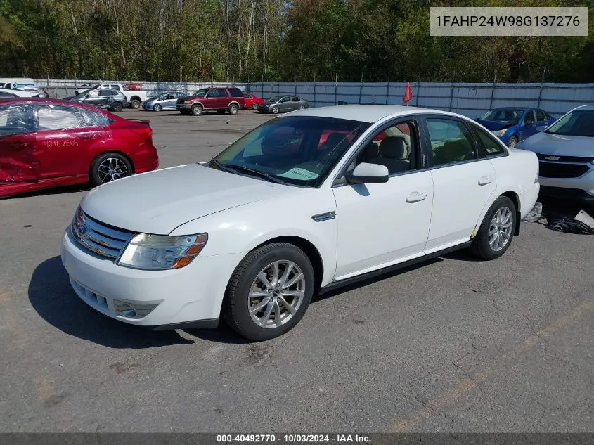 2008 Ford Taurus Sel VIN: 1FAHP24W98G137276 Lot: 40492770