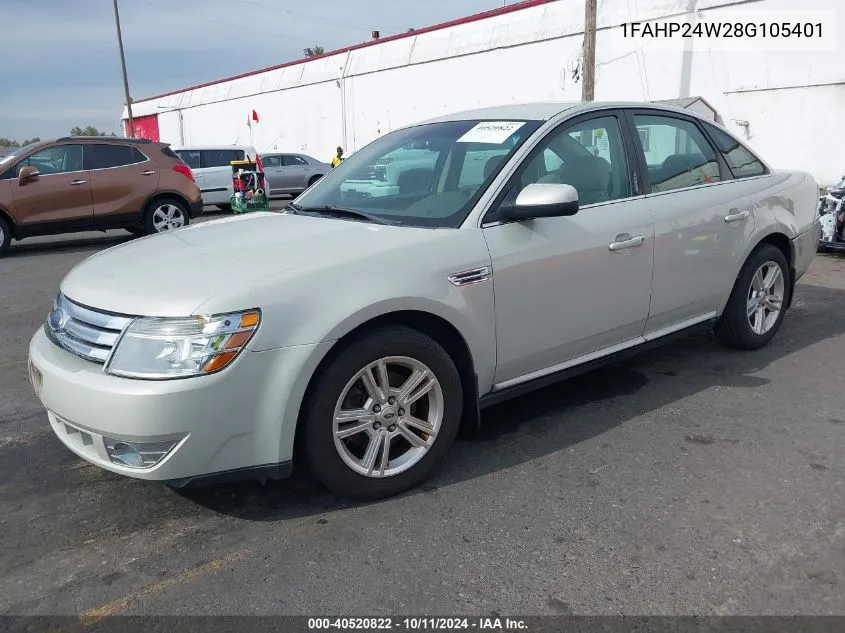 2008 Ford Taurus Sel VIN: 1FAHP24W28G105401 Lot: 40520822