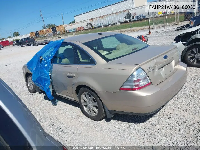 2008 Ford Taurus Sel VIN: 1FAHP24W48G106050 Lot: 40524889