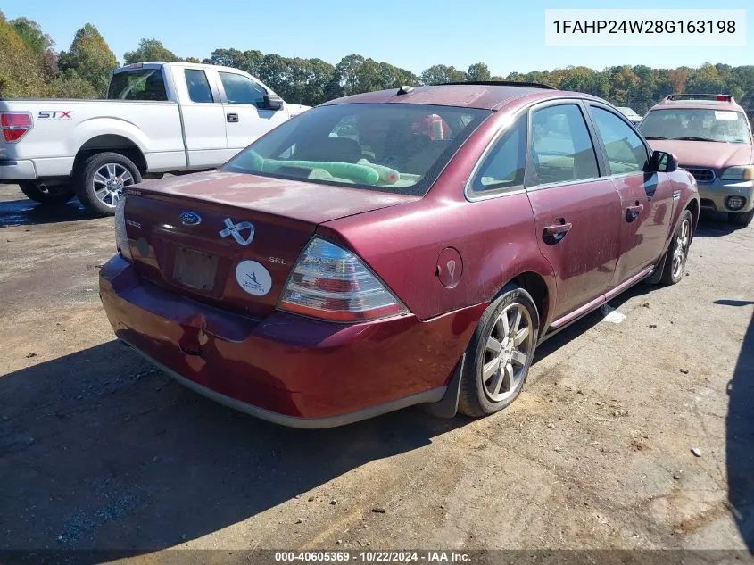 2008 Ford Taurus Sel VIN: 1FAHP24W28G163198 Lot: 40605369