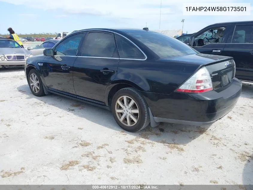 2008 Ford Taurus Sel VIN: 1FAHP24W58G173501 Lot: 40612912