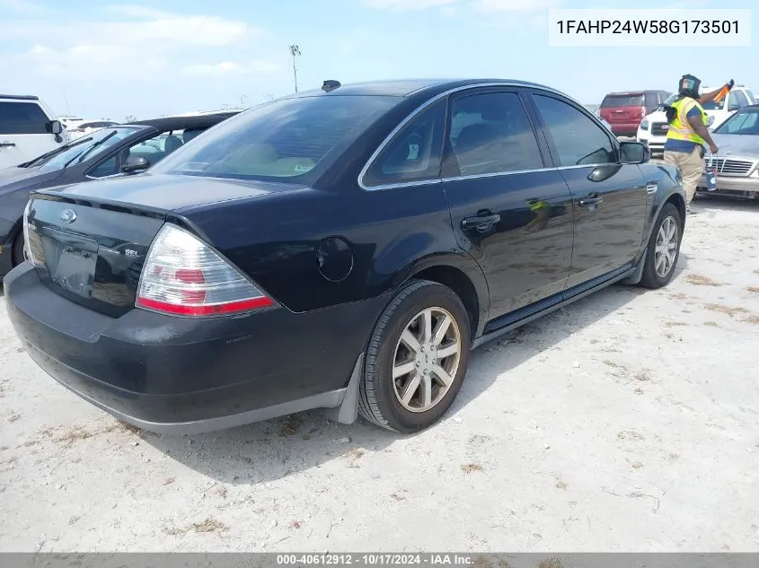 2008 Ford Taurus Sel VIN: 1FAHP24W58G173501 Lot: 40612912