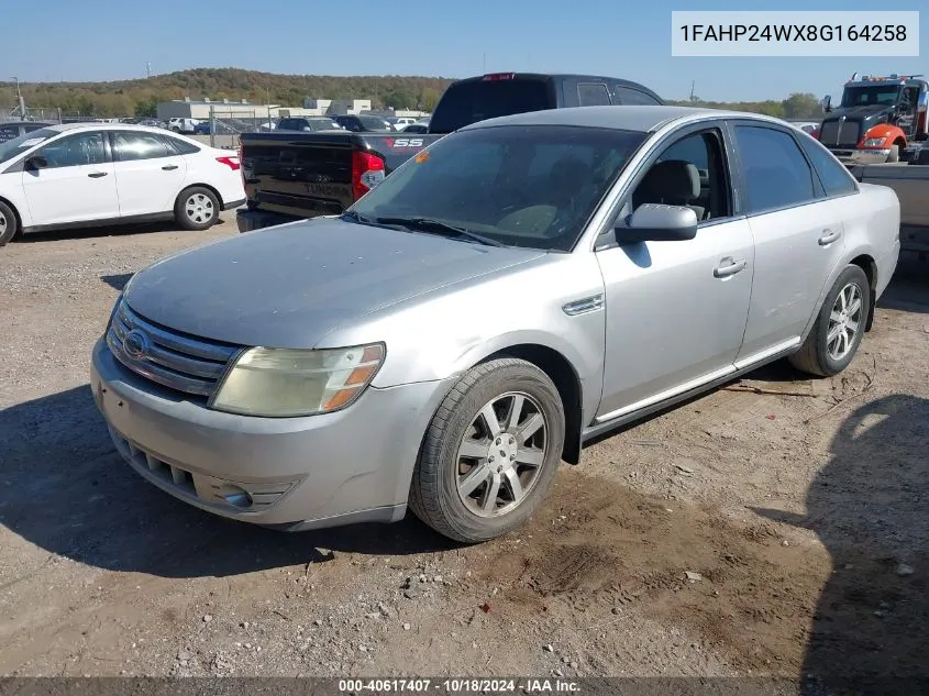 2008 Ford Taurus Sel VIN: 1FAHP24WX8G164258 Lot: 40617407