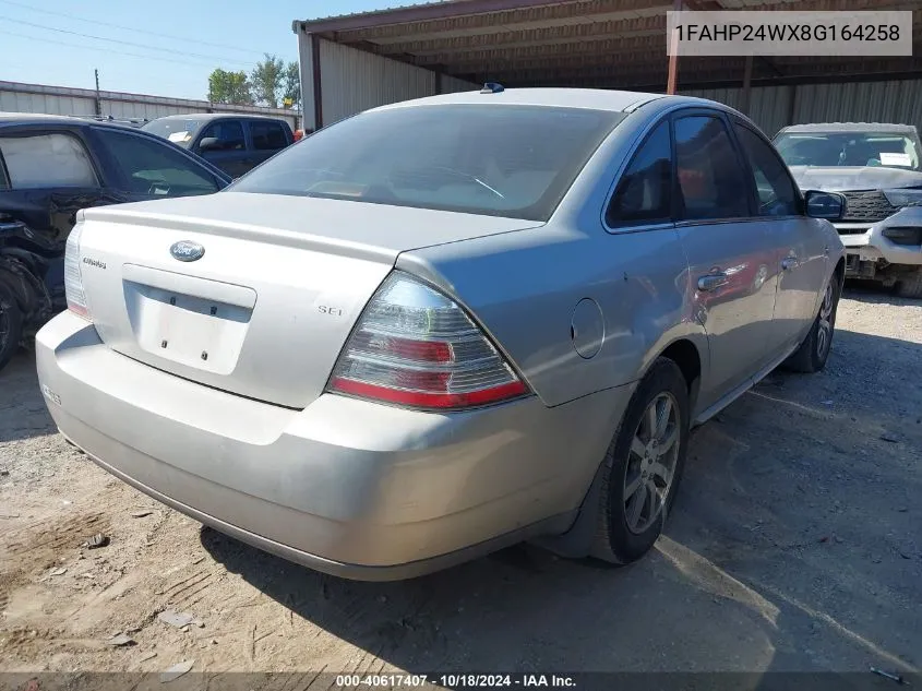 2008 Ford Taurus Sel VIN: 1FAHP24WX8G164258 Lot: 40617407