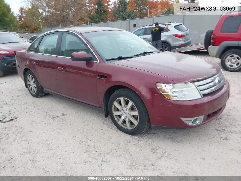 2008 Ford Taurus Sel VIN: 1FAHP24WX8G103069 Lot: 40632567