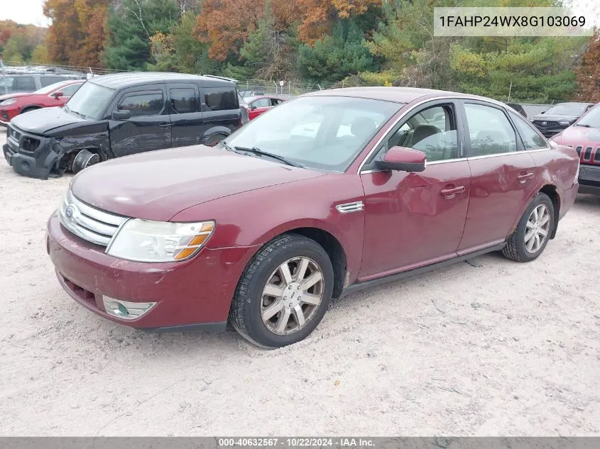 2008 Ford Taurus Sel VIN: 1FAHP24WX8G103069 Lot: 40632567