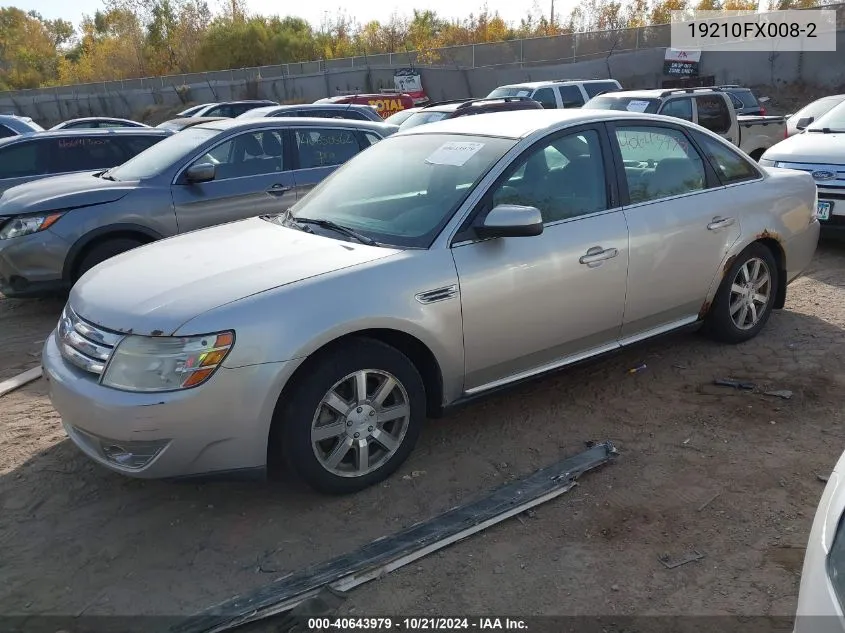 2008 Ford Taurus VIN: 19210FX008-2 Lot: 40643979