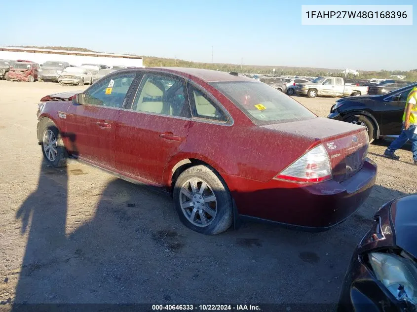 2008 Ford Taurus Sel VIN: 1FAHP27W48G168396 Lot: 40646333