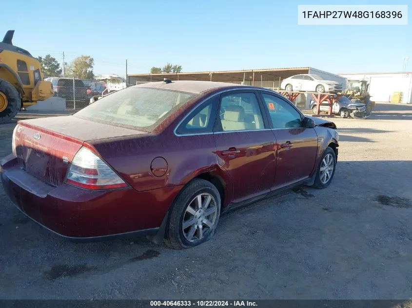 2008 Ford Taurus Sel VIN: 1FAHP27W48G168396 Lot: 40646333