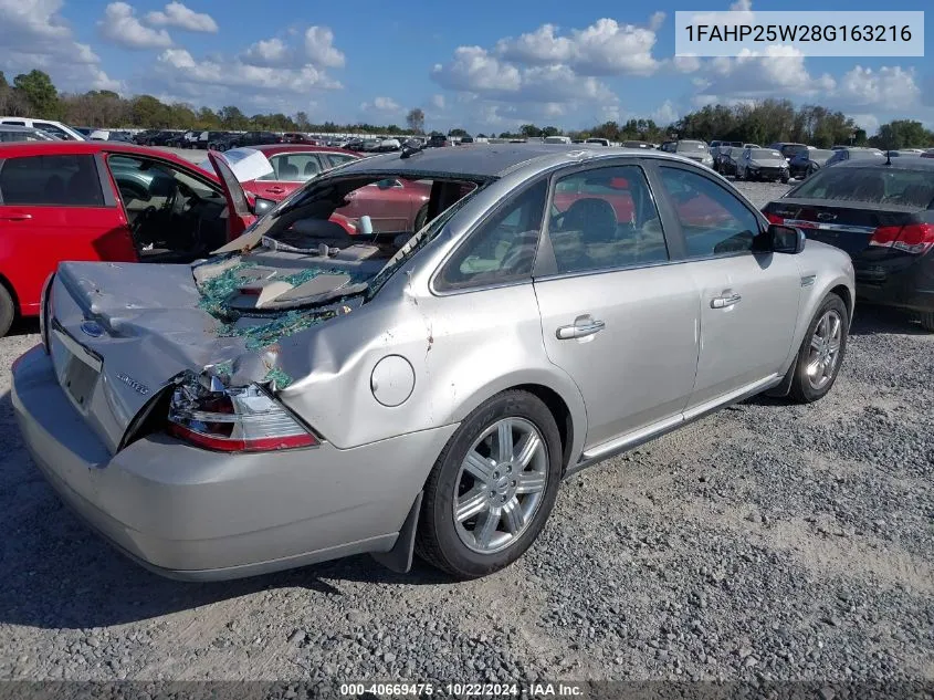 2008 Ford Taurus Limited VIN: 1FAHP25W28G163216 Lot: 40669475