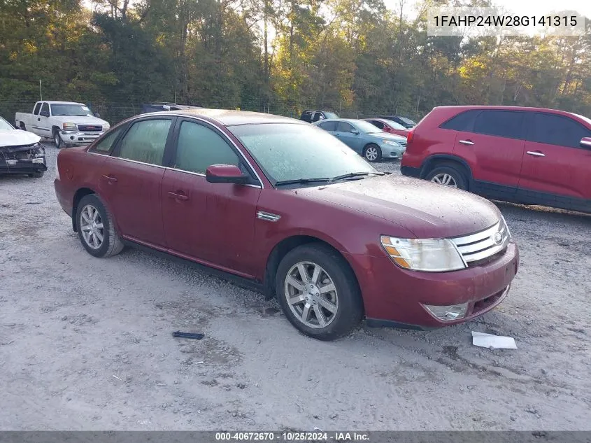 2008 Ford Taurus Sel VIN: 1FAHP24W28G141315 Lot: 40672670