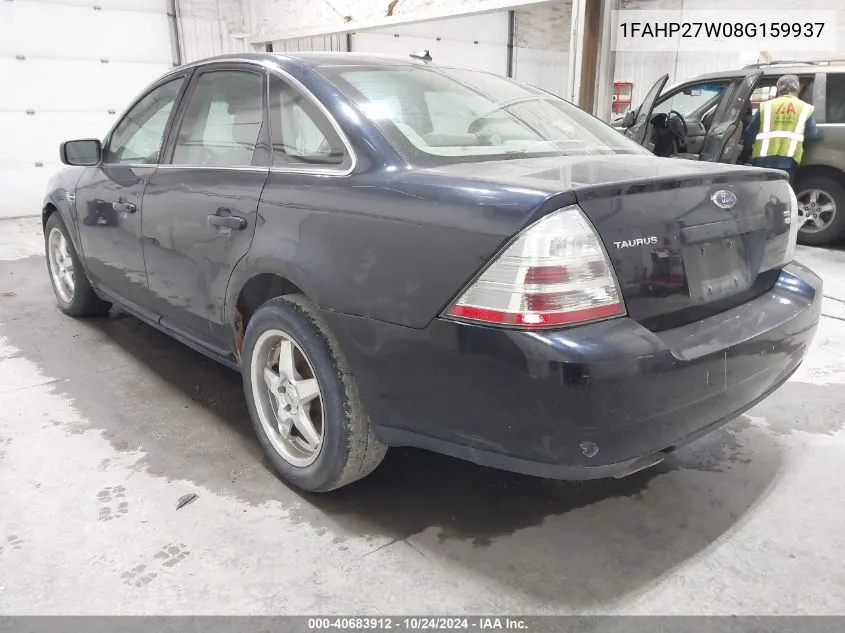 2008 Ford Taurus Sel VIN: 1FAHP27W08G159937 Lot: 40683912