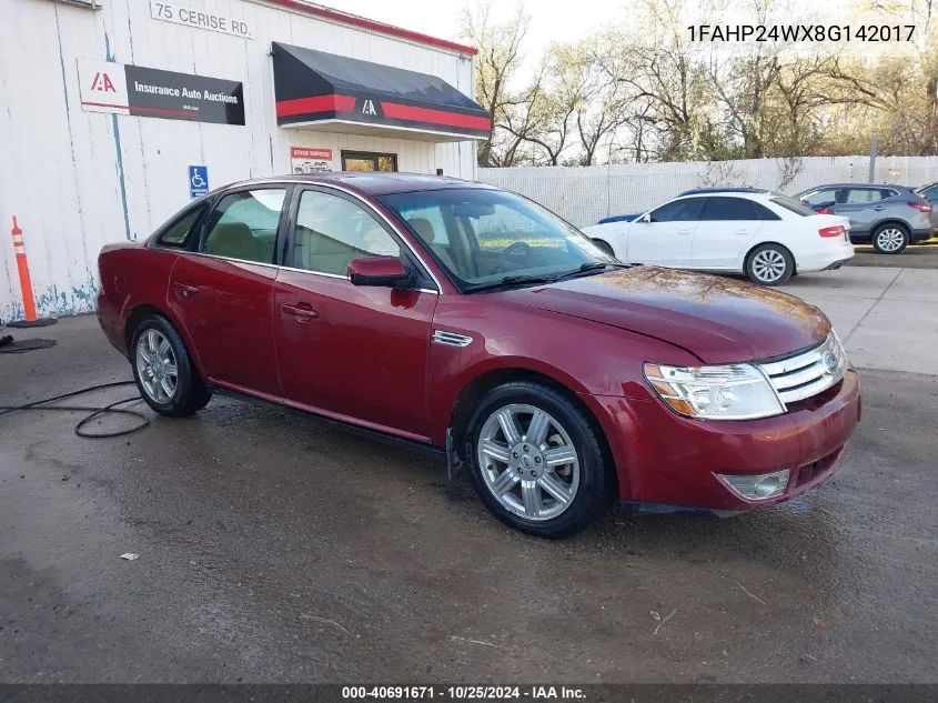 2008 Ford Taurus Sel VIN: 1FAHP24WX8G142017 Lot: 40691671