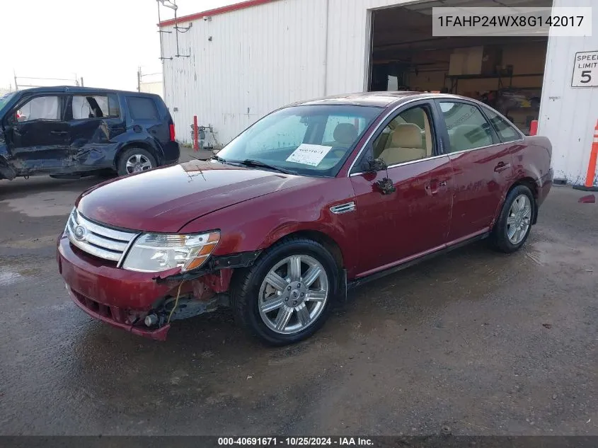 2008 Ford Taurus Sel VIN: 1FAHP24WX8G142017 Lot: 40691671