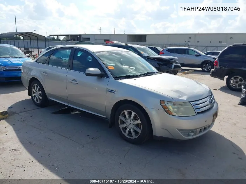 2008 Ford Taurus Sel VIN: 1FAHP24W08G187046 Lot: 40715107