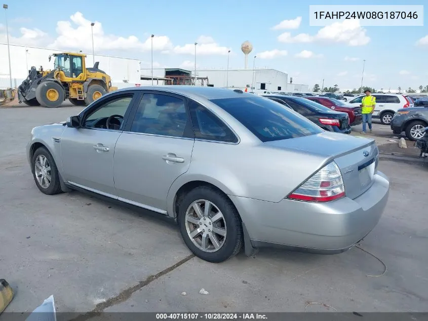 2008 Ford Taurus Sel VIN: 1FAHP24W08G187046 Lot: 40715107