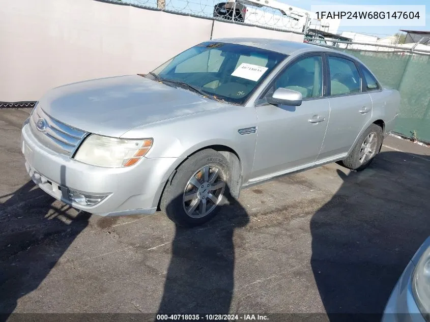 2008 Ford Taurus Sel VIN: 1FAHP24W68G147604 Lot: 40718035