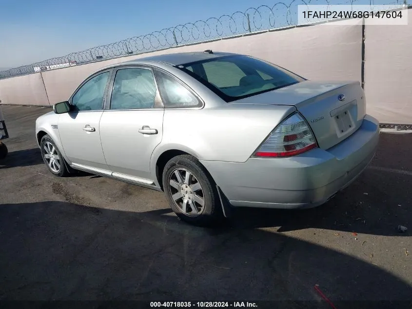 2008 Ford Taurus Sel VIN: 1FAHP24W68G147604 Lot: 40718035