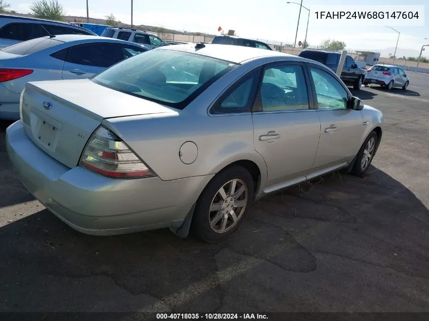 2008 Ford Taurus Sel VIN: 1FAHP24W68G147604 Lot: 40718035