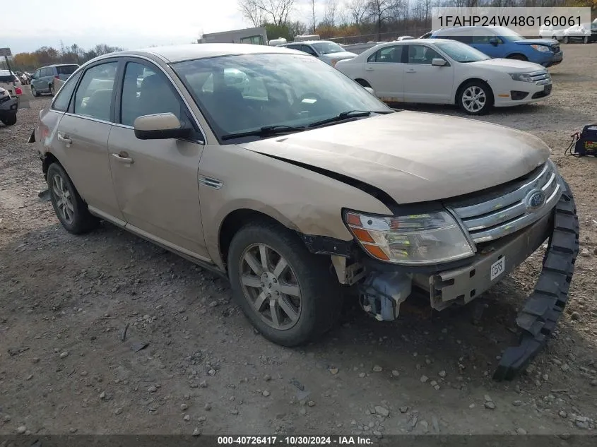 2008 Ford Taurus Sel VIN: 1FAHP24W48G160061 Lot: 40726417