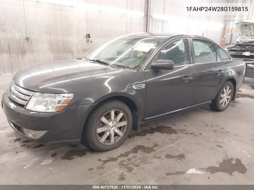 2008 Ford Taurus Sel VIN: 1FAHP24W28G159815 Lot: 40737628