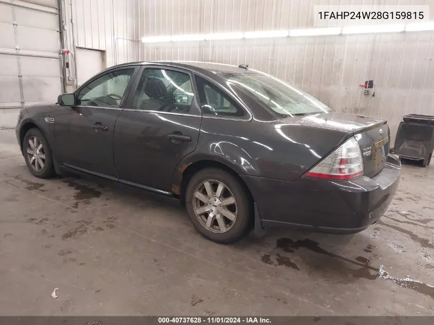 2008 Ford Taurus Sel VIN: 1FAHP24W28G159815 Lot: 40737628