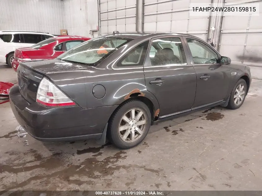 2008 Ford Taurus Sel VIN: 1FAHP24W28G159815 Lot: 40737628