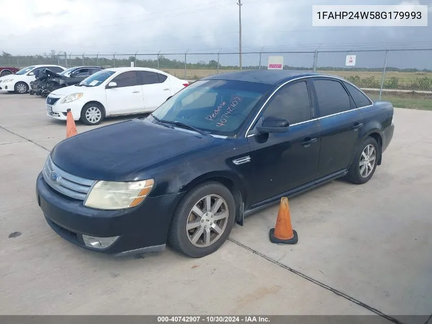 2008 Ford Taurus Sel VIN: 1FAHP24W58G179993 Lot: 40742907