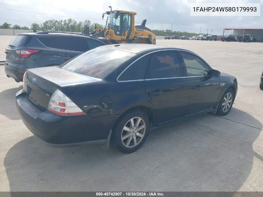 2008 Ford Taurus Sel VIN: 1FAHP24W58G179993 Lot: 40742907