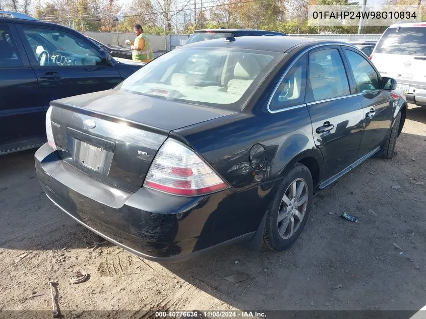 2008 Ford Taurus Sel VIN: 01FAHP24W98G10834 Lot: 40776636